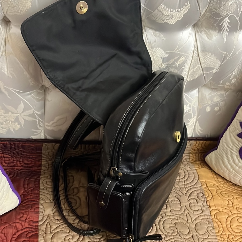 Aurielle Black Leather Backpack